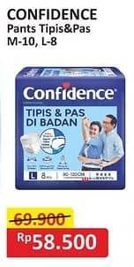 Promo Harga Confidence Adult Pants Tipis & Pas Di Badan M10, L8 8 pcs - Alfamart