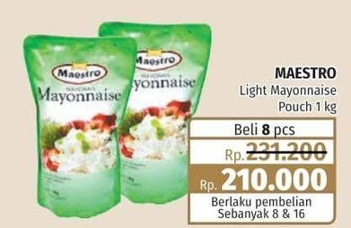 Promo Harga MAESTRO Mayonnaise Light 1000 gr - Lotte Grosir