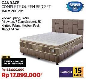 Promo Harga Spring Air Candace Bed Set Queen 160x200cm  - COURTS
