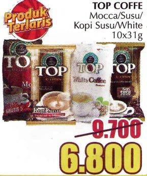 Promo Harga Top Coffee Kopi per 10 sachet 31 gr - Giant