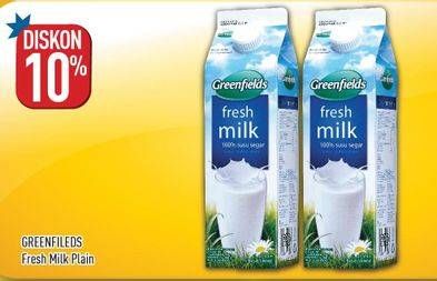 Promo Harga GREENFIELDS Fresh Milk Plain  - Hypermart