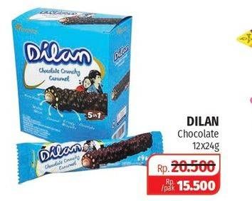 Promo Harga DILAN Chocolate Crunchy Cream per 12 pcs 24 gr - Lotte Grosir