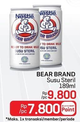 Promo Harga Bear Brand Susu Steril 189 ml - LotteMart