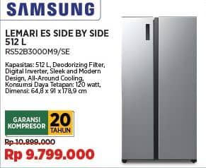 Promo Harga Samsung RS52B3000M9 | Lemari Es SBS 516000 ml - COURTS