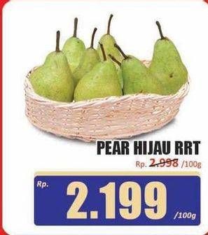 Promo Harga Pear Hijau RRT per 100 gr - Hari Hari