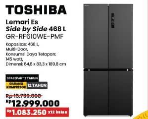 Promo Harga Toshiba GR-RF610WE-PMF  - COURTS