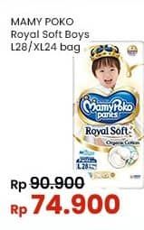 Promo Harga Mamy Poko Pants Royal Soft L28, XL24 24 pcs - Indomaret