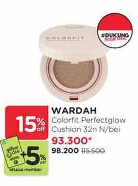 Promo Harga Wardah Colorfit Perfect Glow Cushion 32N Neutral Beige 15 gr - Watsons