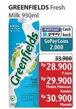 Promo Harga Greenfields Fresh Milk 1000 ml - Alfamidi