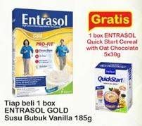 Promo Harga ENTRASOL Gold Susu Bubuk Vanilla 185 gr - Indomaret