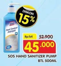 Promo Harga SOS Hand Sanitizer 500 ml - Superindo