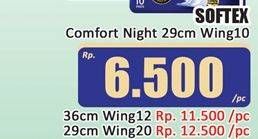 Promo Harga Softex Comfort Night Wing 29cm 20 pcs - Hari Hari