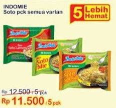 Promo Harga INDOMIE Mi Kuah Soto Lamongan, Soto Spesial, Soto Mie per 5 pcs - Indomaret