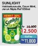 Promo Harga Sunlight Pencuci Piring Higienis Plus With Habbatussauda, Anti Bau With Daun Mint, Jeruk Nipis 100 650 ml - Alfamart
