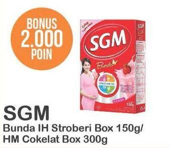 Promo Harga SGM Bunda Susu Ibu Hamil & Menyusui Strawberry, Cokelat  - Alfamart