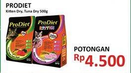 Promo Harga PRODIET Makanan Kucing Kitten Dry, Tuna Dry 500 gr - Alfamidi