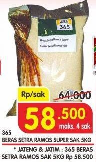 Promo Harga 365 Beras 5 kg - Superindo