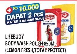 Promo Harga LIFEBUOY Body Wash Lemon Fresh, Total 10 850 ml - Hypermart
