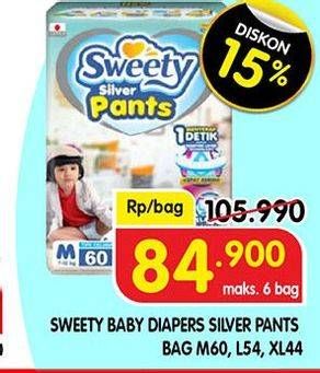Promo Harga Sweety Silver Pants L54, M60, XL44 44 pcs - Superindo