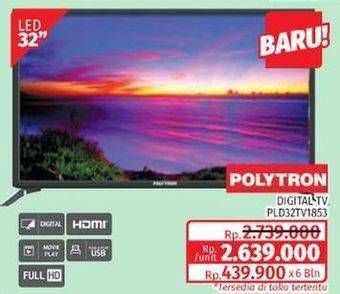 Promo Harga POLYTRON PLD 32TV1853 | Digital TV 32 Inci  - Lotte Grosir