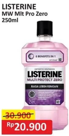 Promo Harga Listerine Mouthwash Antiseptic Zero 250 ml - Alfamart