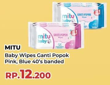 Promo Harga Mitu Baby Wipes Ganti Popok Pink Sweet Rose, Blue Charming Lily 50 pcs - Yogya