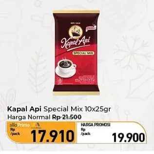 Promo Harga Kapal Api Kopi Bubuk Special Mix per 10 sachet 24 gr - Carrefour