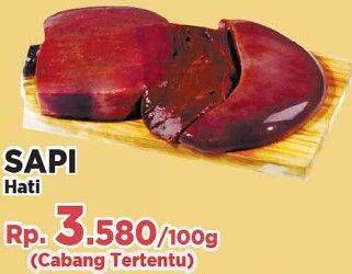 Promo Harga Beef Liver (Hati Sapi) per 100 gr - Yogya