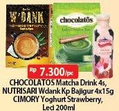 Promo Harga CHOCOLATOS Matcha Drink 4s/ NUTRISARI Wdank Bajigur 4s/ CIMORY Yoghurt Strawberry Leci 200ml  - Alfamart