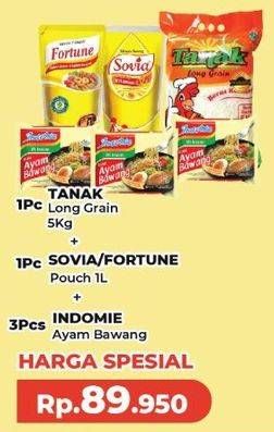 Tanak Beras Long Grain + Sovia/Fortune Minyak Goreng + Indomie Ayam Bawang