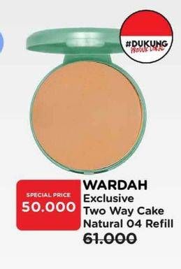 Promo Harga Wardah Exclusive Two Way Cake 04 Natural - Refill 12 gr - Watsons
