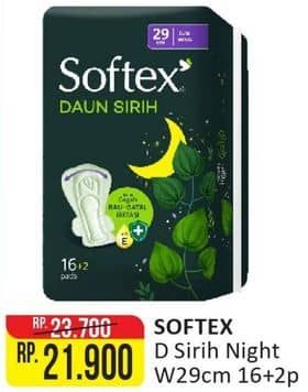 Promo Harga Softex Daun Sirih 29cm 18 pcs - Alfamart