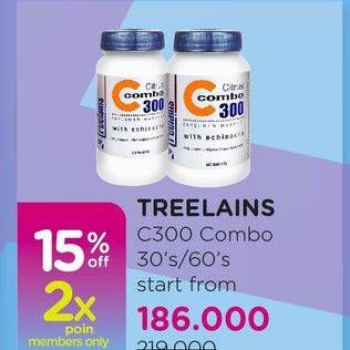 Promo Harga TREELAINS Vitamin C Combo 300mg 30 pcs - Watsons