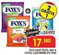 Promo Harga Foxs Crystal Candy Fruits, Berries, Fruity Mints 90 gr - Superindo