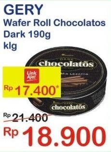 Promo Harga CHOCOLATOS Wafer Roll Cokelat Dark 190 gr - Indomaret