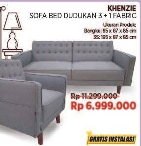 Promo Harga Khenzie Sofa Bed Fabric  - COURTS