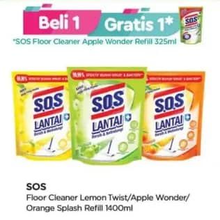 Promo Harga SOS Pembersih Lantai Lemon Twist 1400 ml - TIP TOP