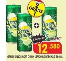 Promo Harga Green Sands Minuman Soda Lemon Grape 250 ml - Superindo