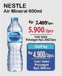 Promo Harga Nestle Pure Life Air Mineral 600 ml - Alfamart