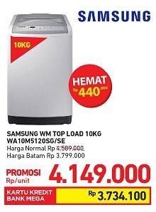 Promo Harga SAMSUNG WA10M5120 | Washing Machine Top Load 10kg SG, SE  - Carrefour