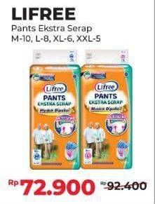 Promo Harga Lifree Popok Celana Ekstra Serap M10, L8, XL6, XXL5 5 pcs - Alfamart