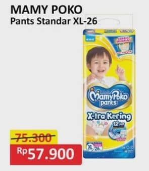 Promo Harga Mamy Poko Pants Xtra Kering XL26 26 pcs - Alfamart