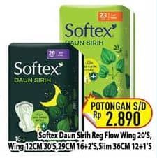 Promo Harga Softex Daun Sirih 29cm, 36cm, Wing 23cm 13 pcs - Hypermart