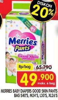 Promo Harga Merries Pants Good Skin L30, S40, XL26, M34 26 pcs - Superindo