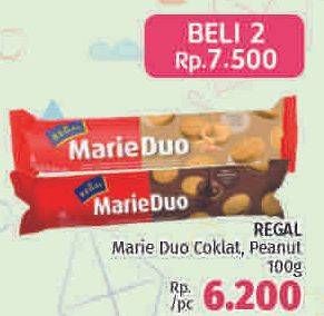 Promo Harga REGAL Marie Duo Coklat, Peanut per 2 pouch 100 gr - LotteMart