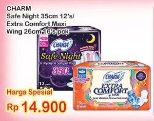Promo Harga Safe Night  35cm 12s / Extra Comfort Max 26cm 16s  - Indomaret