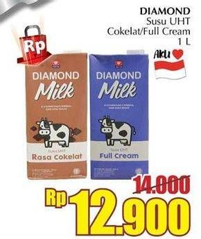 Promo Harga DIAMOND Milk UHT Coklat, Full Cream 1 ltr - Giant