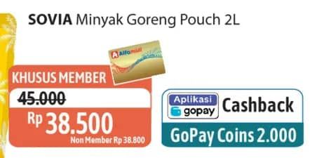 Promo Harga Sovia Minyak Goreng 2000 ml - Alfamidi