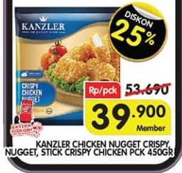 Promo Harga Kanzler Chicken Nugget Stick Crispy, Original, Crispy 450 gr - Superindo