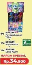 Promo Harga SO KLIN Pembersih Lantai, Royale Parfum Collection, Liquid Detergent  - Yogya